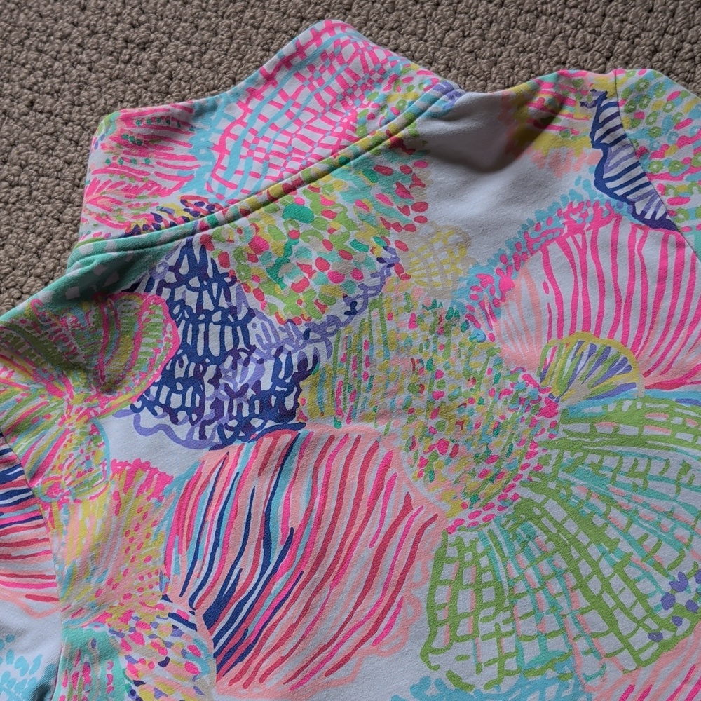 Lilly Pulitzer French Terry Zip Front Roar Of The Seas Seashells Jacket - Picture 11 of 12